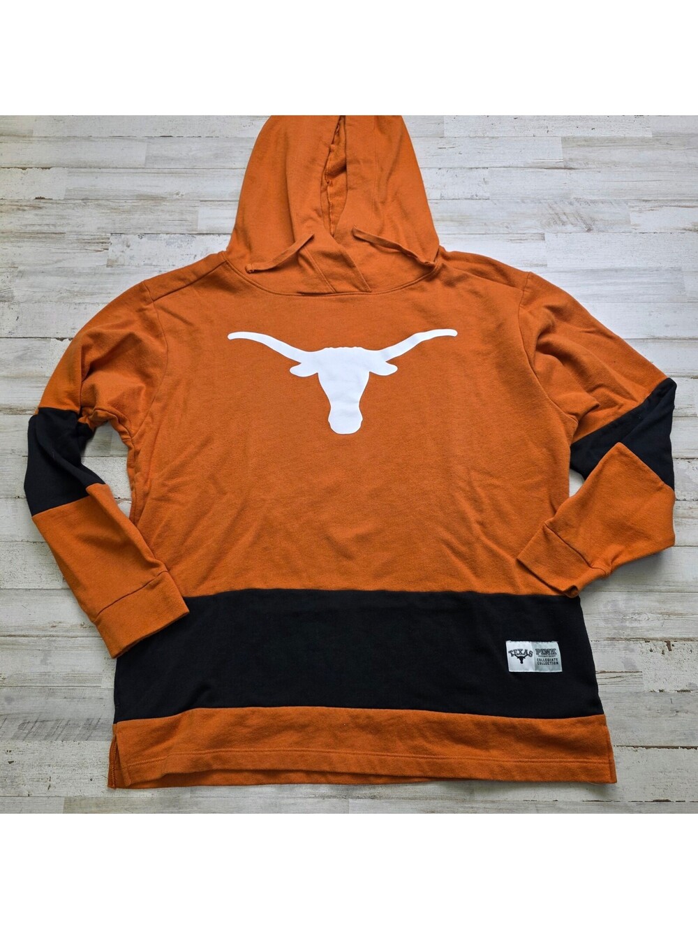 PINK Victoria's Secret Texas Longhorns Hoodie L Burnt Orange Black 5th & Ocean